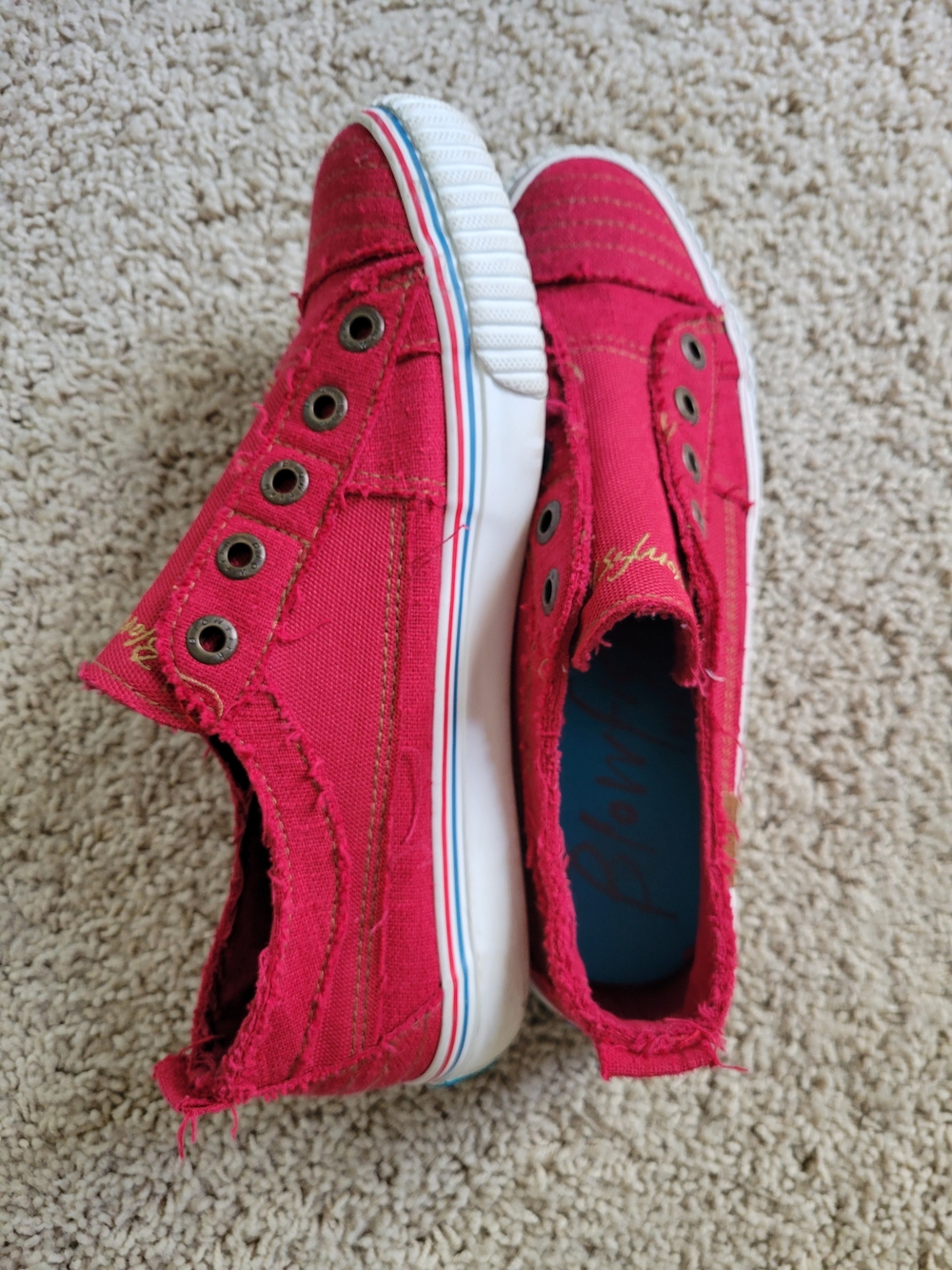 Blowfish Womens Malibu Slip-On Sneakers in Red - Picture 3 of 8